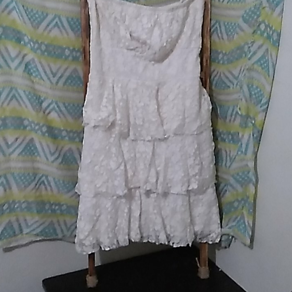 Little girls Debs white lace sun dress